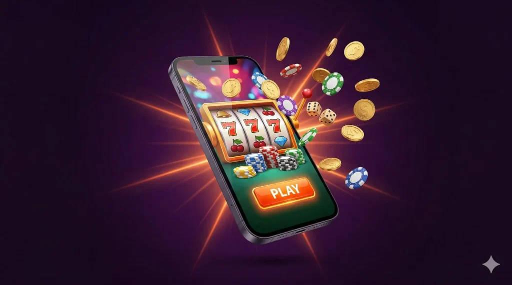 DaVegas APK indir — mobil casino uygulaması ekrandan fışkıran slot ve coinler