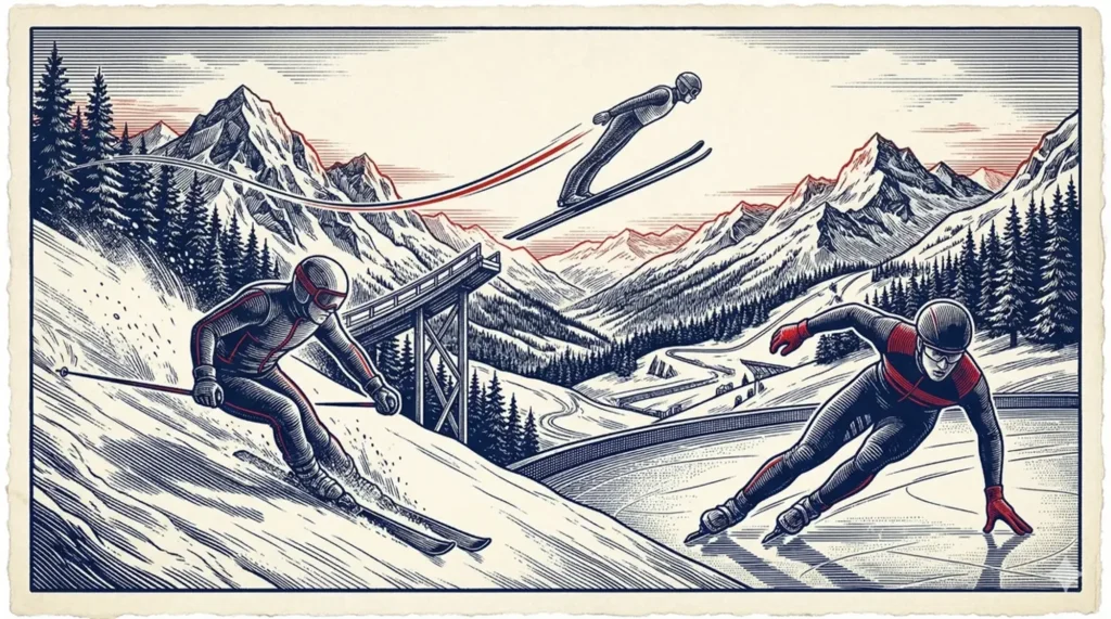 Kış olimpiyatları branşları rehberi: Alp disiplini, kayakla atlama ve sürat pateni Alp dağları önünde